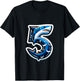 Kids Turning 5 Years Old Shark Birthday Party 5th Bday Boy, Girl T-Shirt - T-Shirt | Black