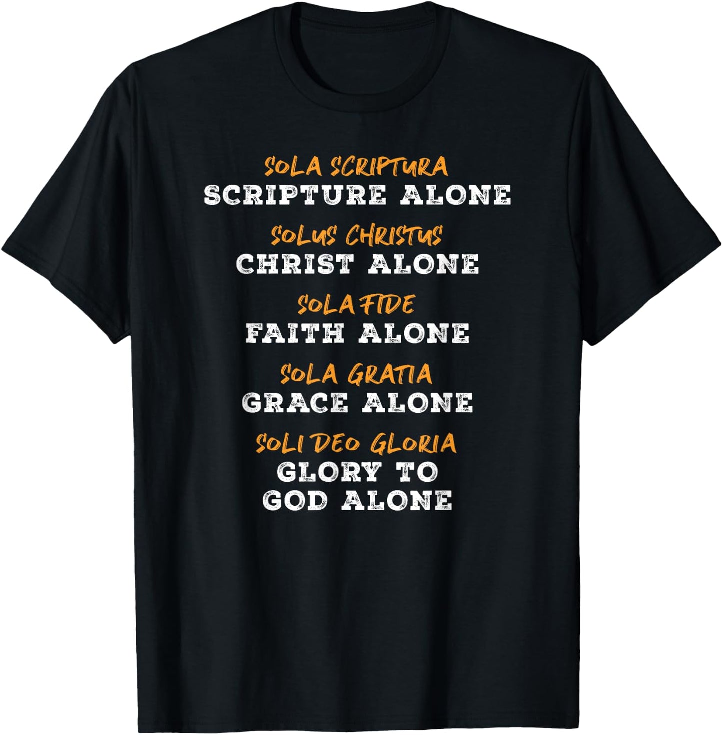 Saved By Grace Alone Solas of Reformed Theology Christian T-Shirt - T-Shirt | Black