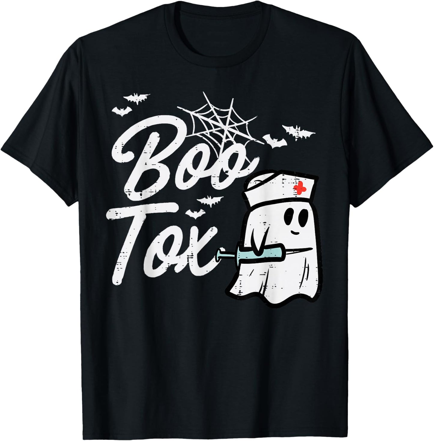 Halloween Nurse Boo Tox Botox Funny Costume Scrub Top Women T-Shirt - T-Shirt | Black