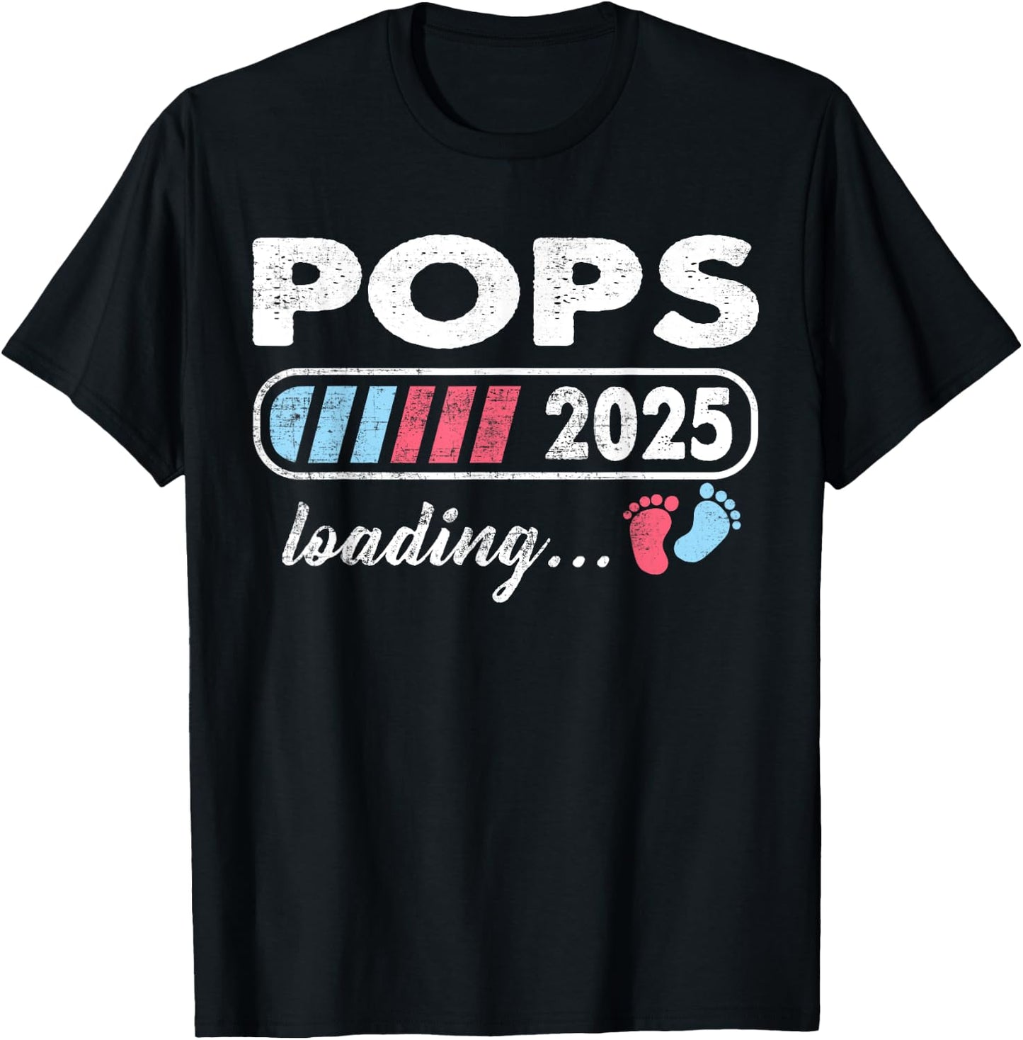 Pops 2025 Loading a Girl or a Boy Baby Announcement T-Shirt - T-Shirt | Black