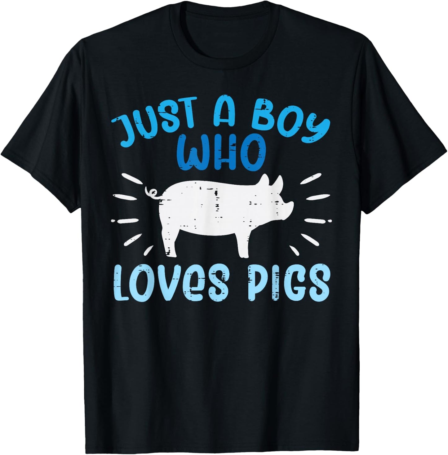 Just A Boy Who Loves Pigs Hog Farm Boys Kids Toddler Youth T-Shirt - T-Shirt | Black