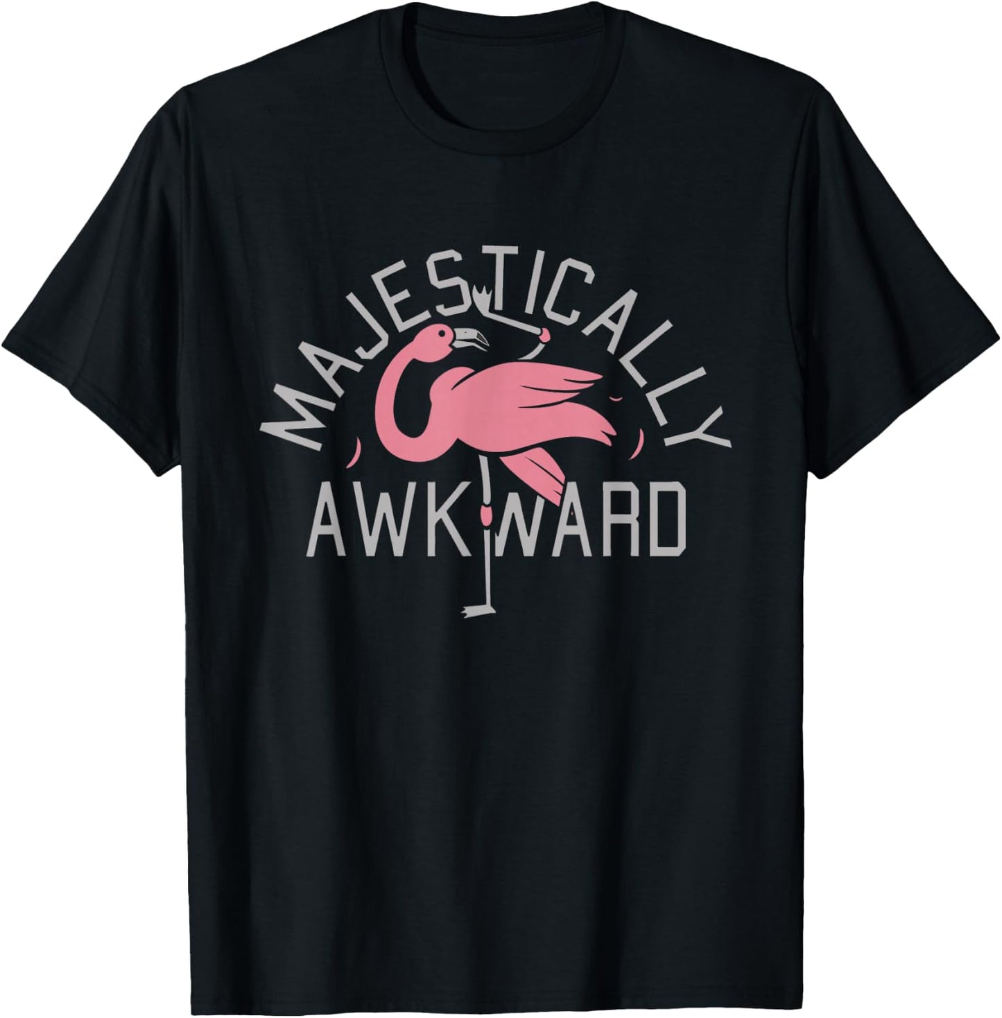 Majestically Awkward Pink Flamingo Funny Bar Crawl Shirt T-Shirt - T-Shirt | Black