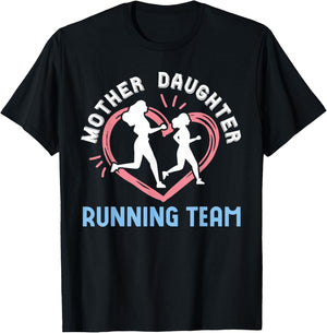 Mother Daughter Running Team 2025 Marathon Runner Family T-Shirt - T-Shirt | Black
