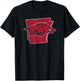 University of Arkansas Razorbacks State Shape T-Shirt - T-Shirt | Black