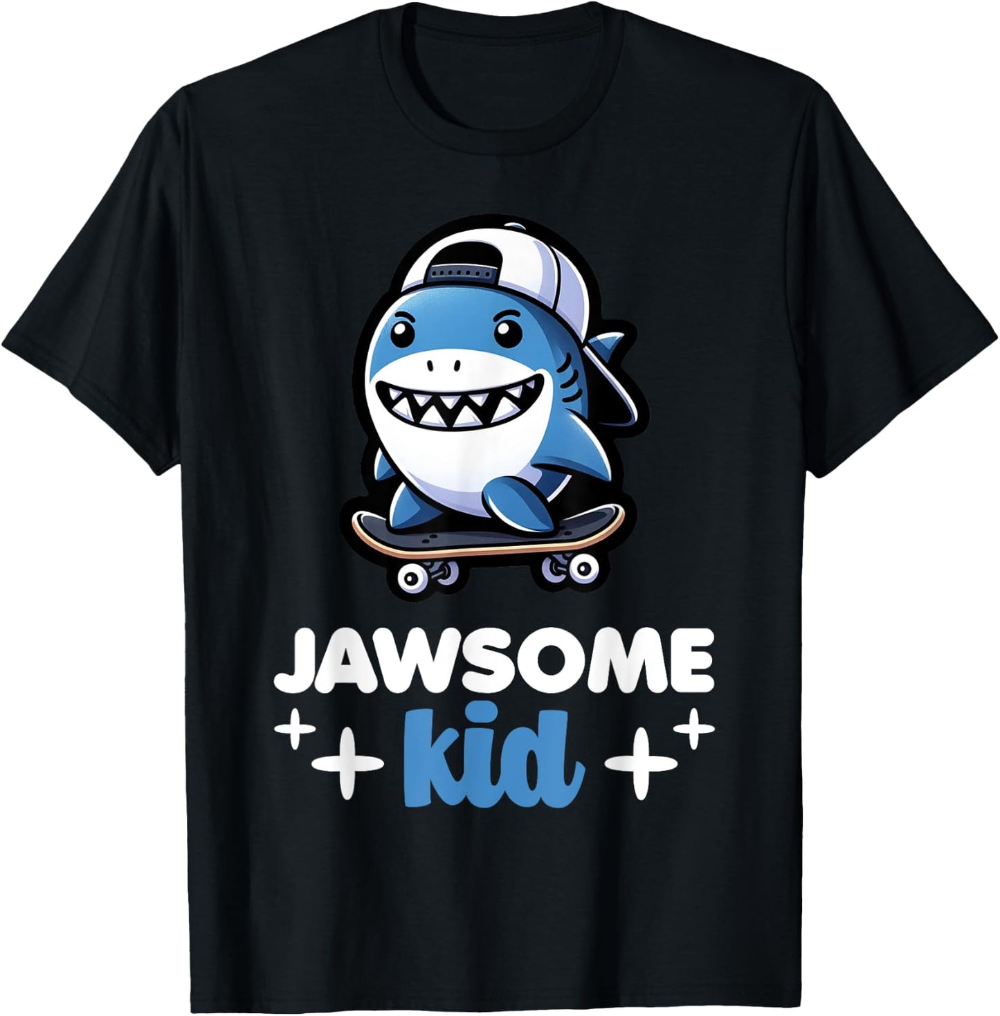 Cool Shark Jawsome Kid Beach Funny Shark T-Shirt - T-Shirt | Black