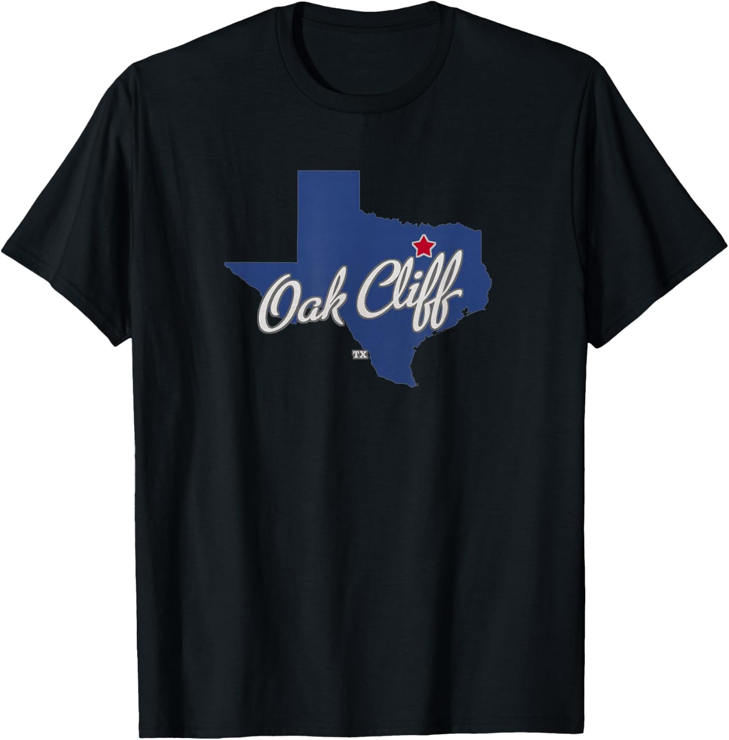 Oak Cliff Texas TX Map T-Shirt - T-Shirt | Black