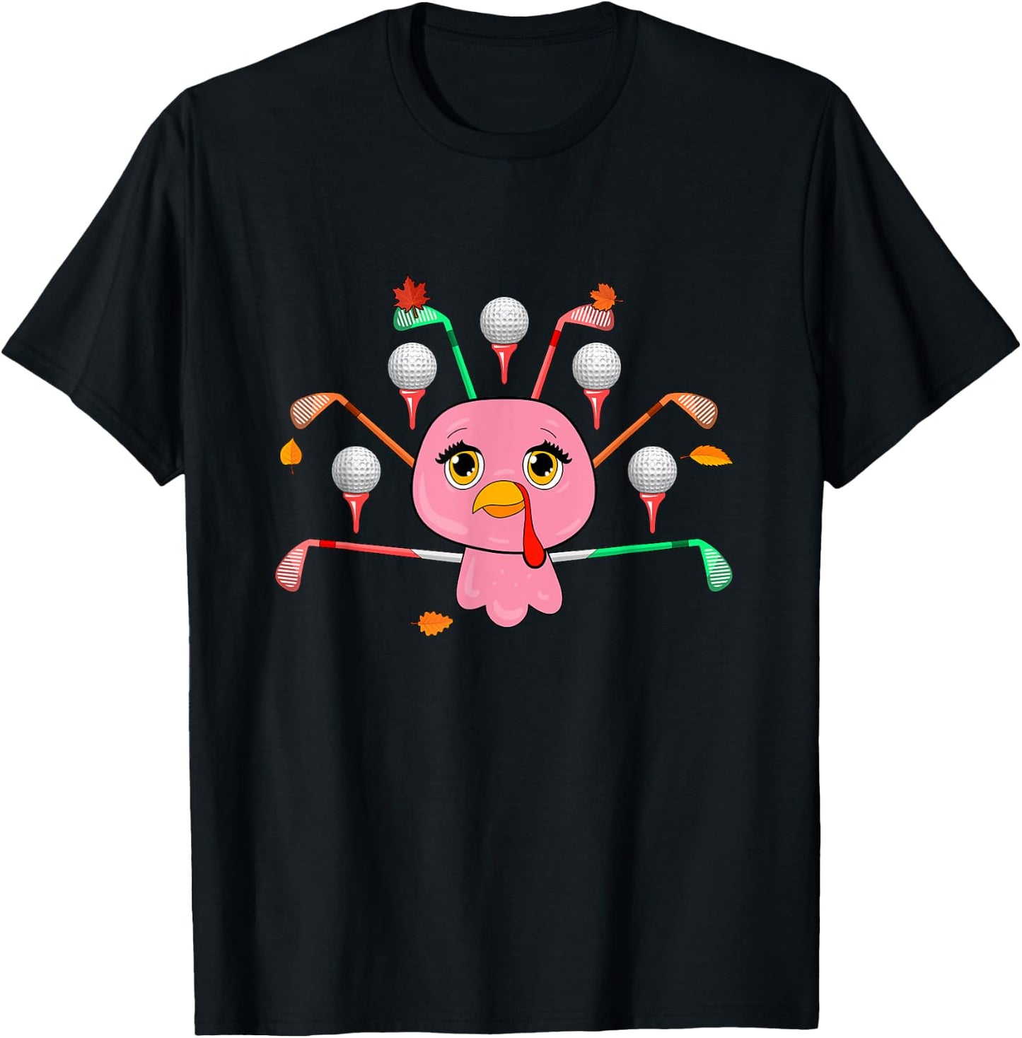 Golf Equipment As Thanksgiving Turkey Costume Player T-Shirt - T-Shirt | Black