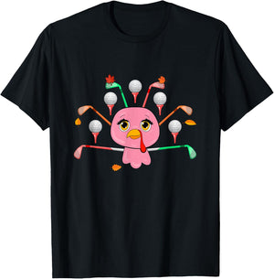 Golf Equipment As Thanksgiving Turkey Costume Player T-Shirt - T-Shirt | Black