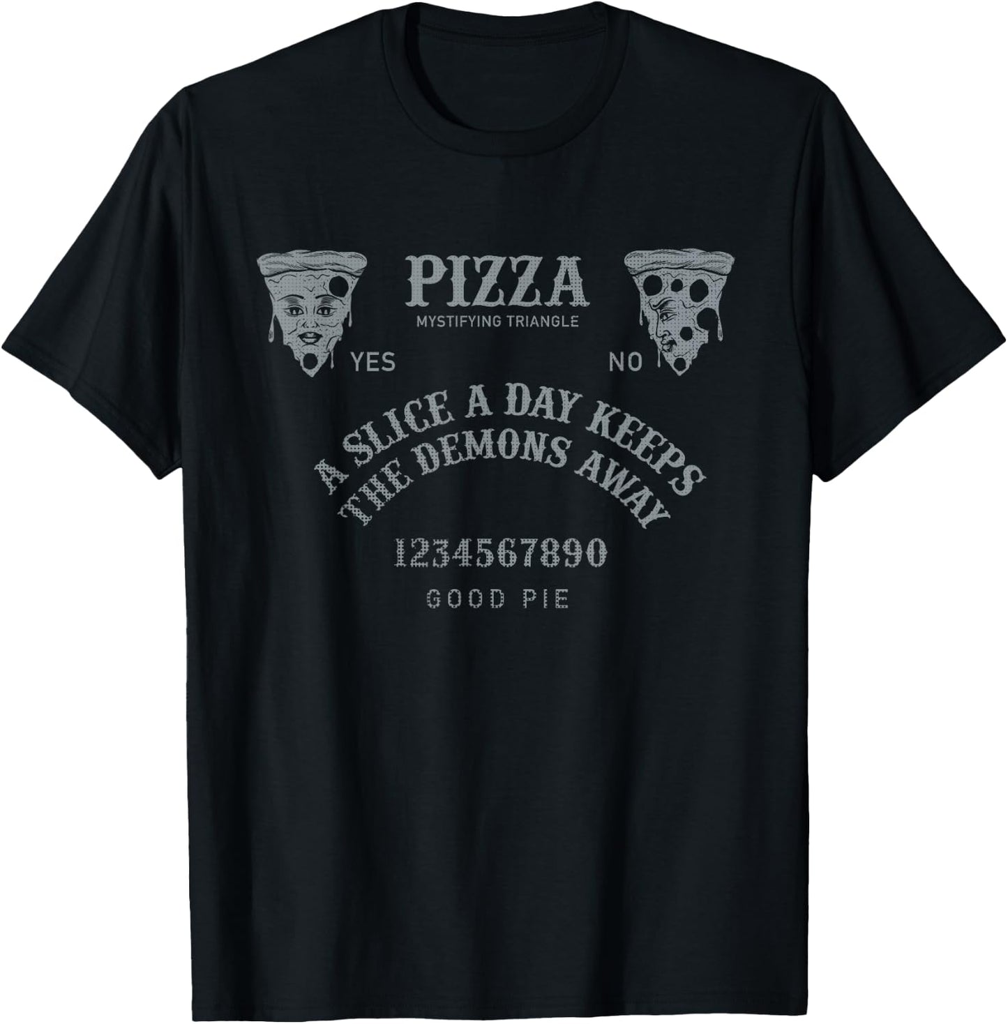 Kawaii Pizza Ouija Goth Occult Satan Grunge Egirl Tarot T-Shirt - T-Shirt | Black