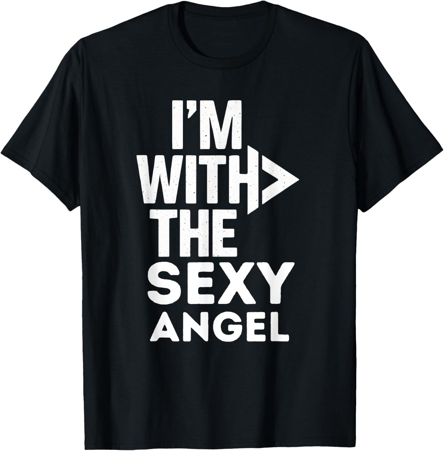 I'm With The Sexy Angel Costume Couples Matching T-Shirt - T-Shirt | Black