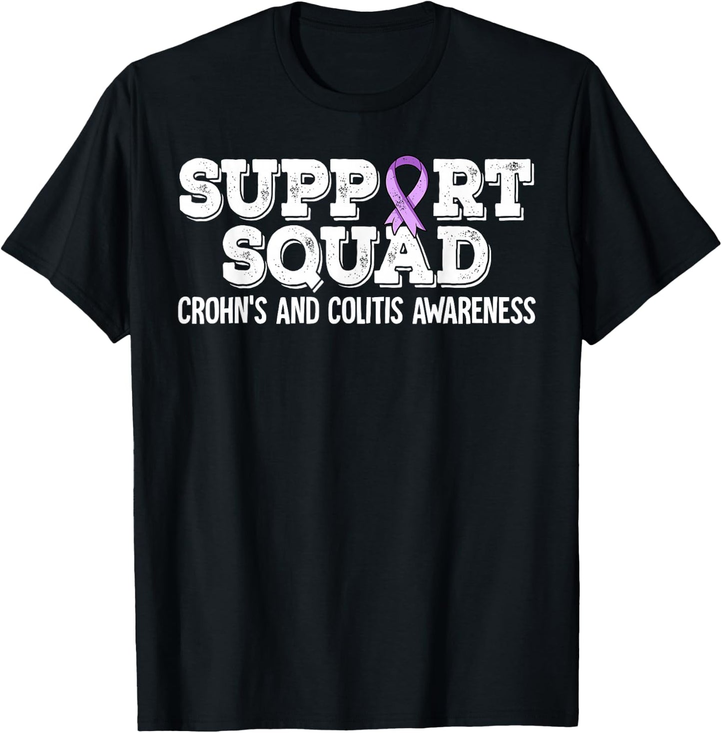 Support Squad Crohn's And Colitis Awareness T-Shirt - T-Shirt | Black