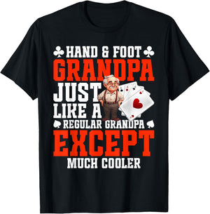 Hand and Foot Cards with Point Values Game Grandpa Hand Foot T-Shirt - T-Shirt | Black