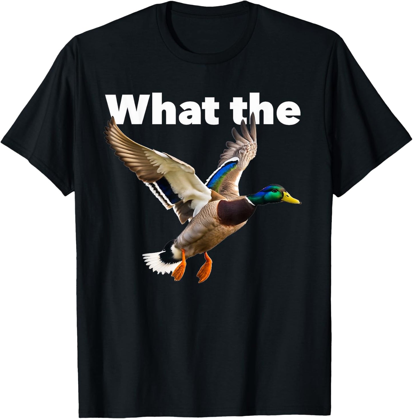 What the duck flying mallard T-Shirt - T-Shirt | Black