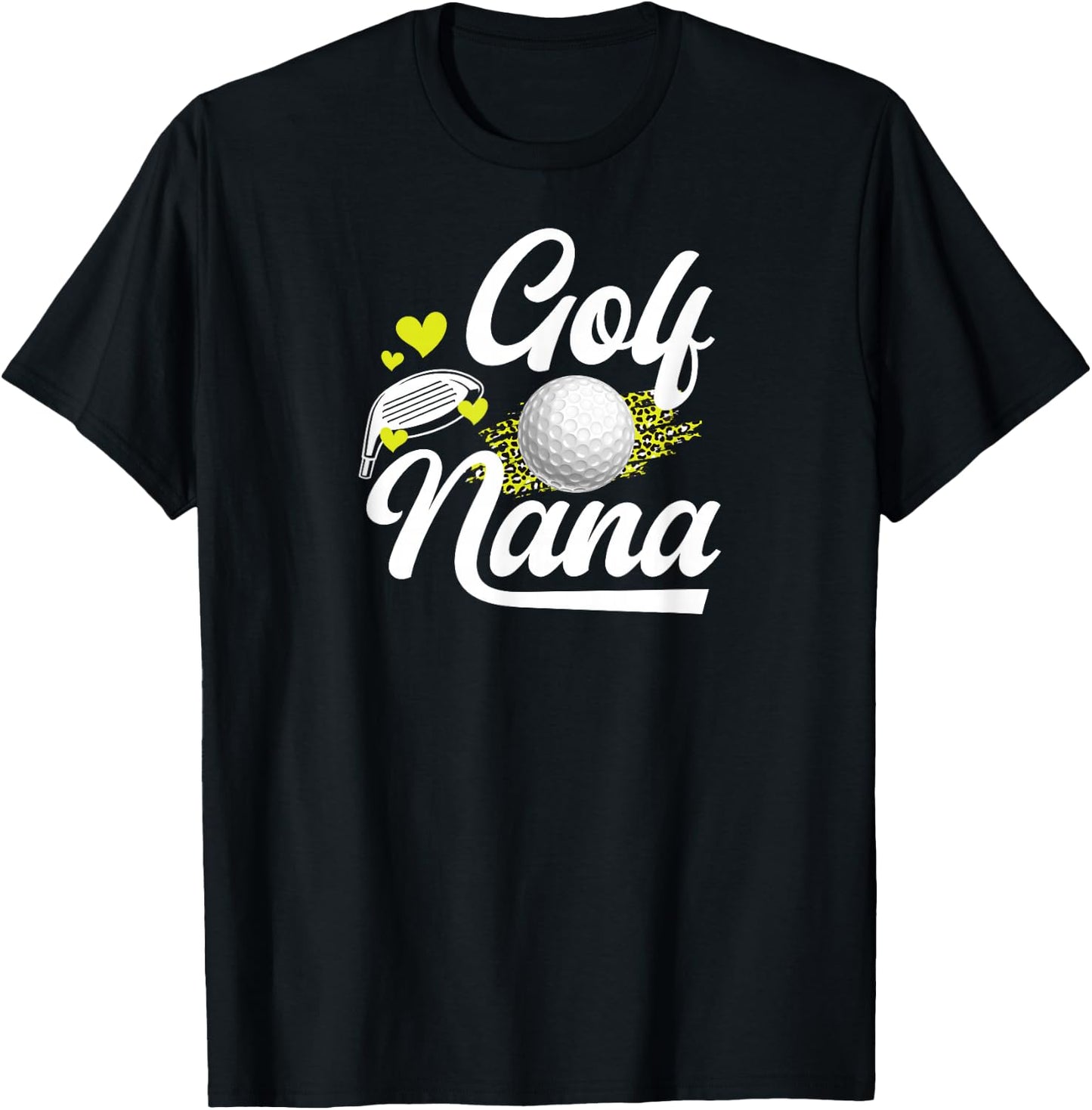 Golf Nana Leopard Golfer Nana Of A Golf Player Nana T-Shirt - T-Shirt | Black