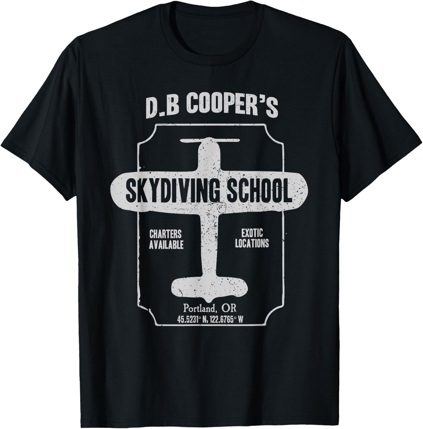 D.B. Cooper Skydiving School T Shirt T-Shirt - T-Shirt | Black
