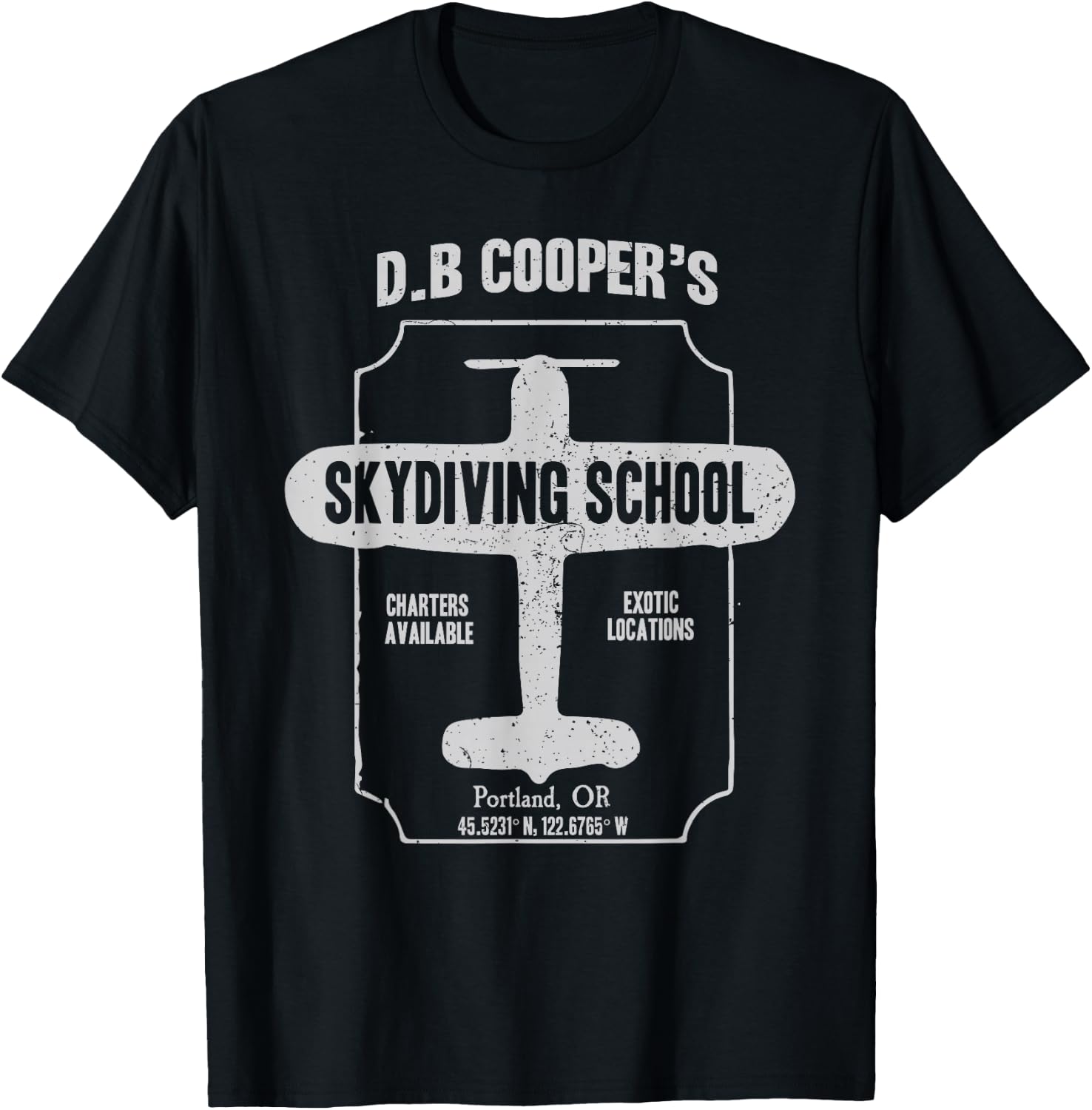 D.B. Cooper Skydiving School T Shirt T-Shirt - T-Shirt | Black