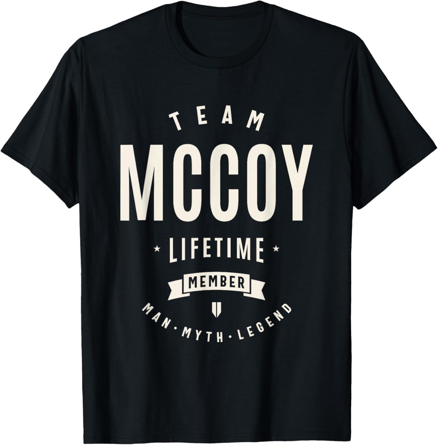 Mccoy Personalized Name Apparel Cld -Adult Fun Black Small Short Sleeve Team Mccoy Lifetime Member Man Myth Legend T-Shirt - T-Shirt | Black