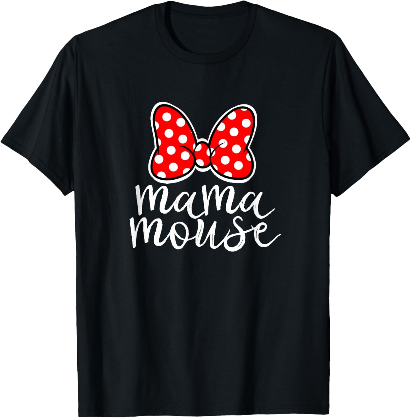 Mama Mouse Family Vacation Mom Funny Mama Mouse T-Shirt - T-Shirt | Black