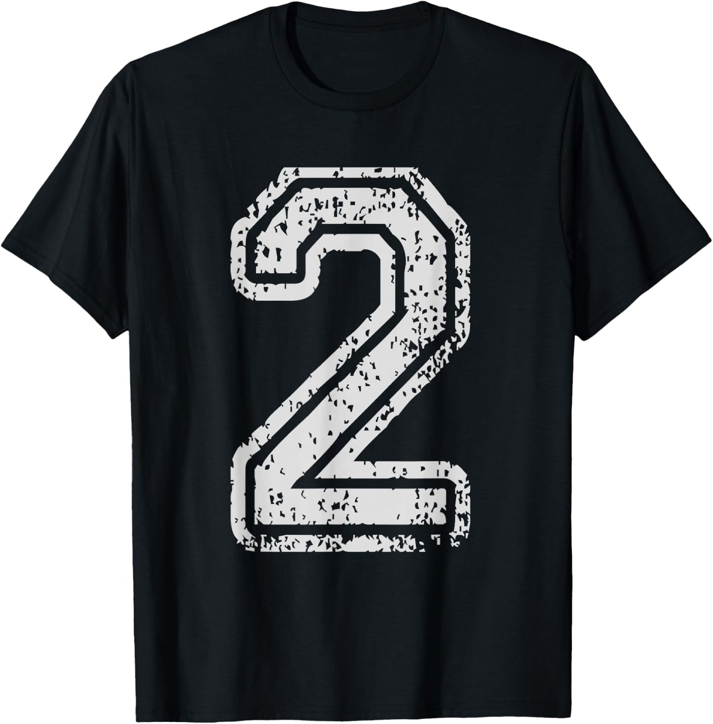 Team Jersey Uniforms Number 2 Two School Sports Birthdays T-Shirt - T-Shirt | Black