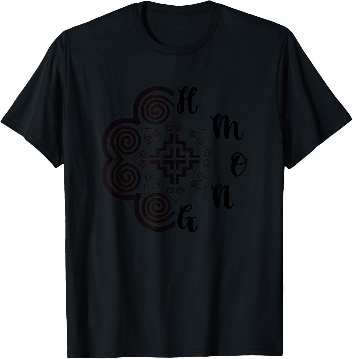 Elephant foot print with word Hmong T-Shirt - T-Shirt | Black