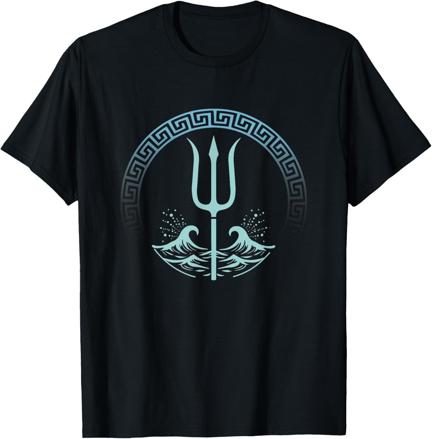 Poseidon Greek God Symbol T-Shirt - T-Shirt | Black