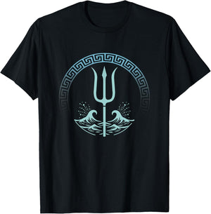 Poseidon Greek God Symbol T-Shirt - T-Shirt | Black