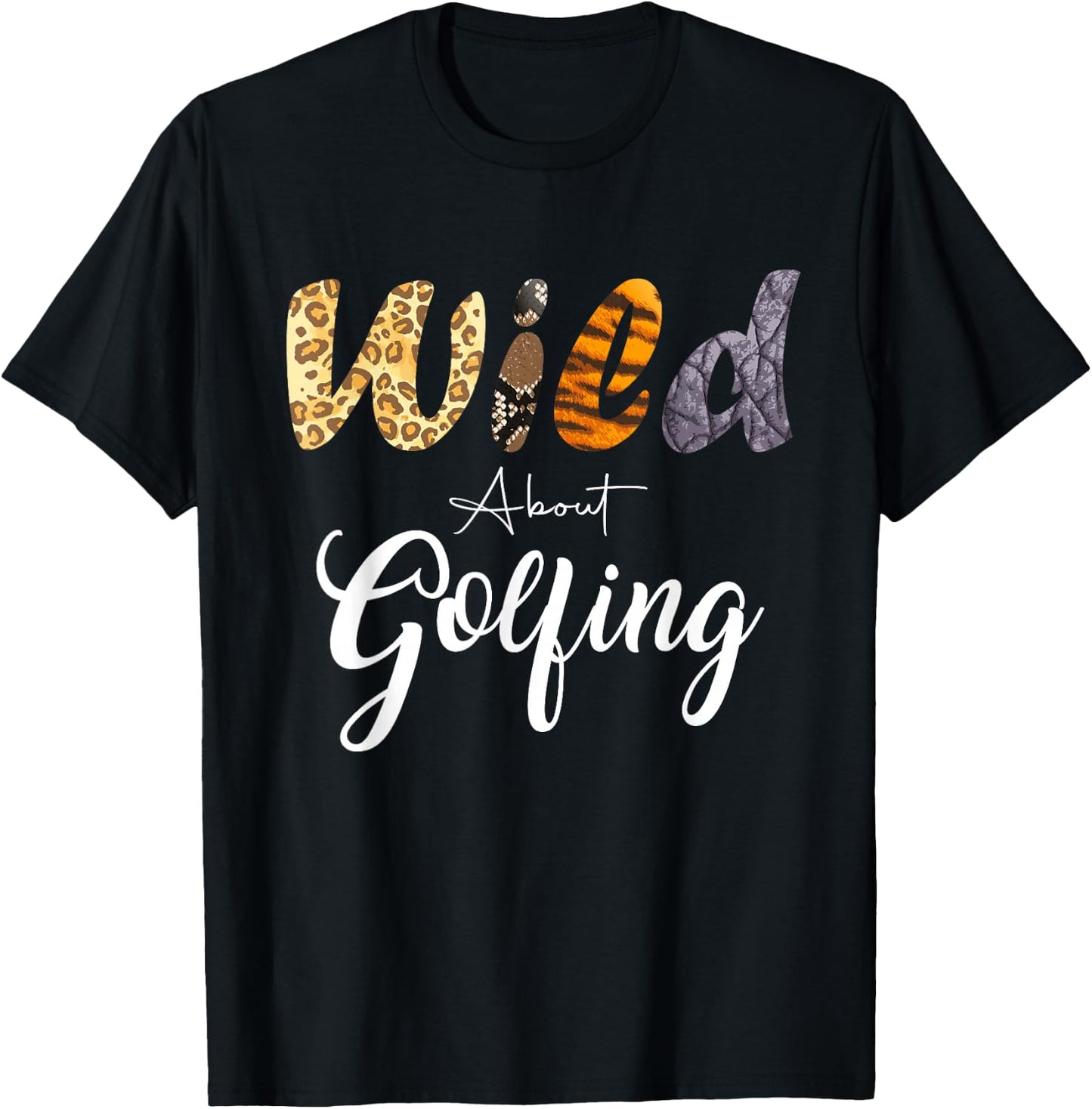 Leopard Wild About Golf Courses T-Shirt - T-Shirt | Black