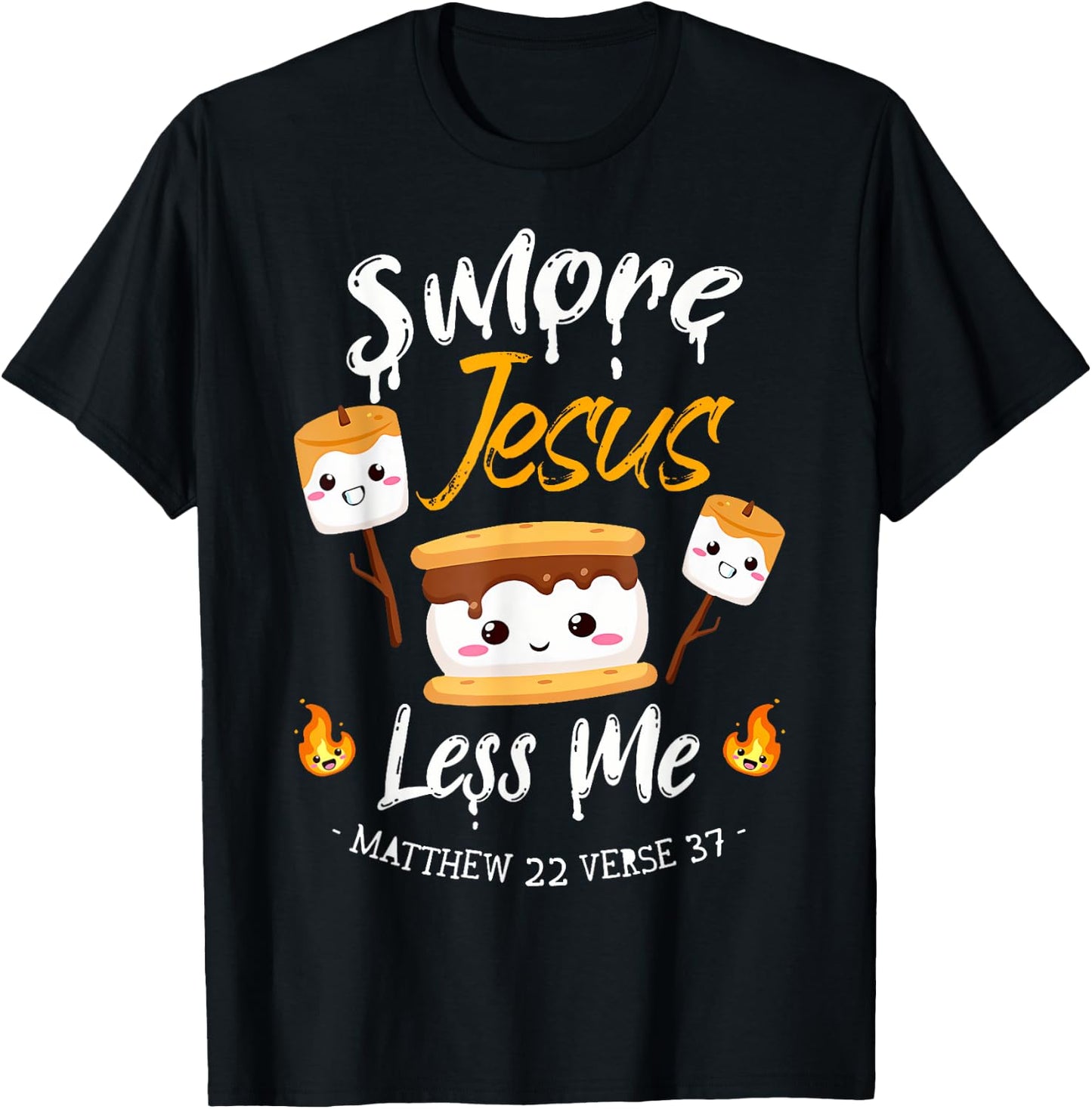 Smore Jesus Less Me Christian Camping Camper Lover T-Shirt - T-Shirt | Black