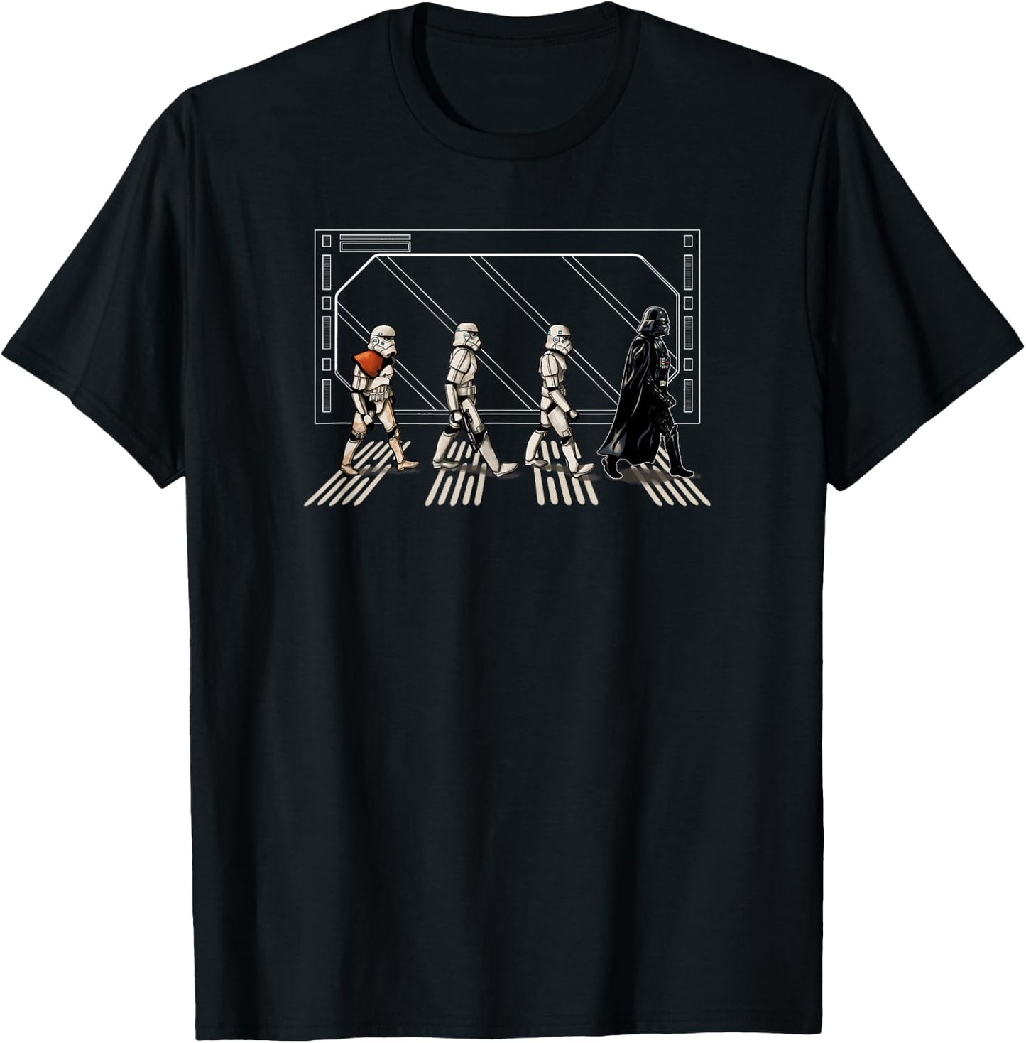 Star Wars Classic Darth Vader & Stormtroopers Abbey Road T-Shirt - T-Shirt | Black