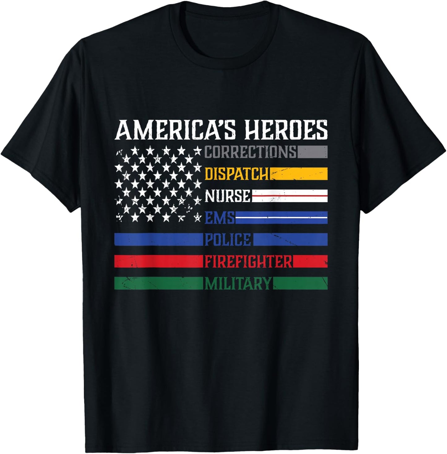 First Responders,Police, Military, Firefighter, Nurse T-Shirt - T-Shirt | Black
