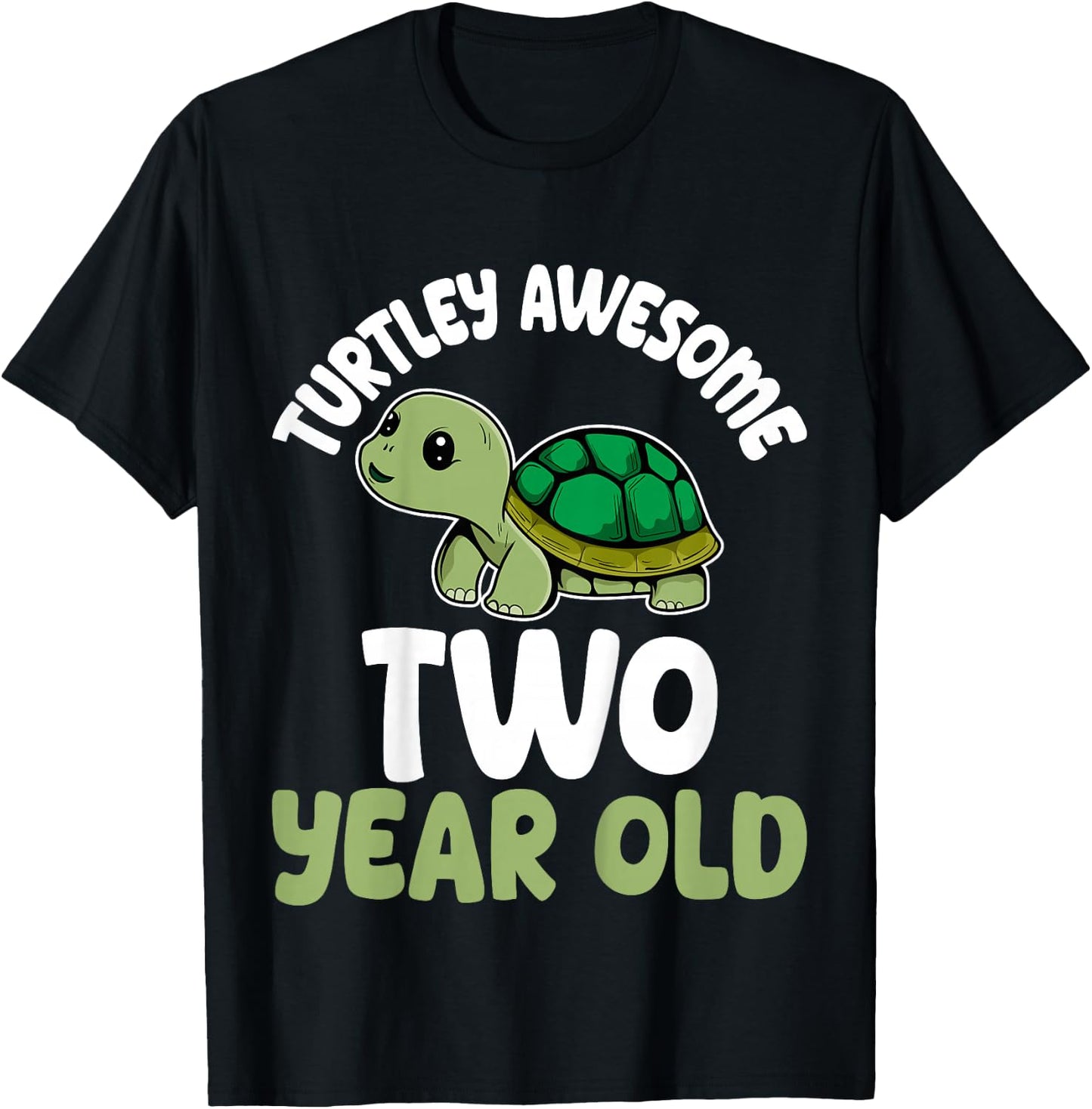 Turtley Awesome Two Years Old 2nd Birthday Party Turtle Kids T-Shirt - T-Shirt | Black