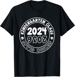 Kindergarten Graduation Class Of 2024 Senior Class of 2036 T-Shirt - T-Shirt | Black
