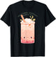 Emotional Support Bubble Tea Cute Kawaii Bubble Tea T-Shirt - T-Shirt | Black
