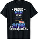 Proud MOM of Two 2025 Graduates Twin Senior Family T-Shirt - T-Shirt | Black