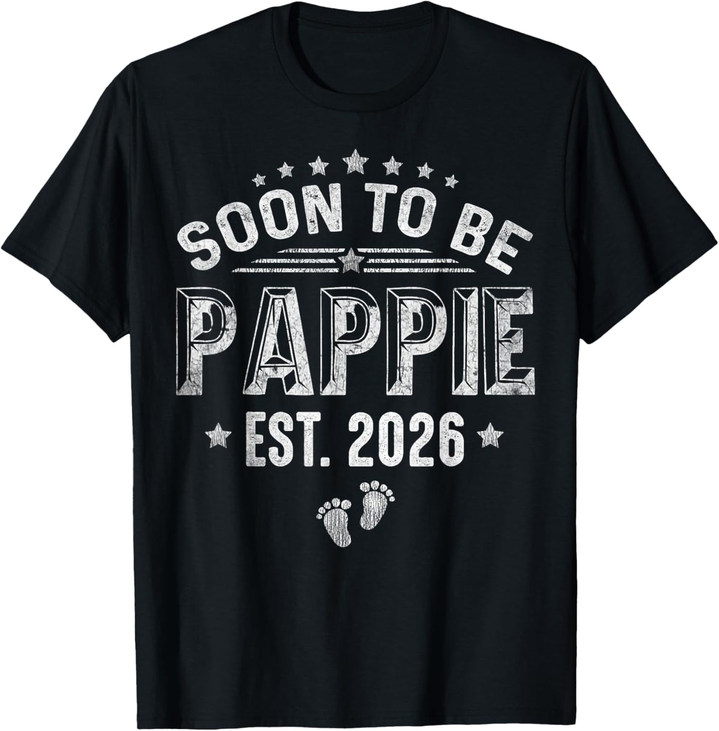 Soon To Be Pappie est.2026 Father's Day Promoted To Pappie T-Shirt - T-Shirt | Black