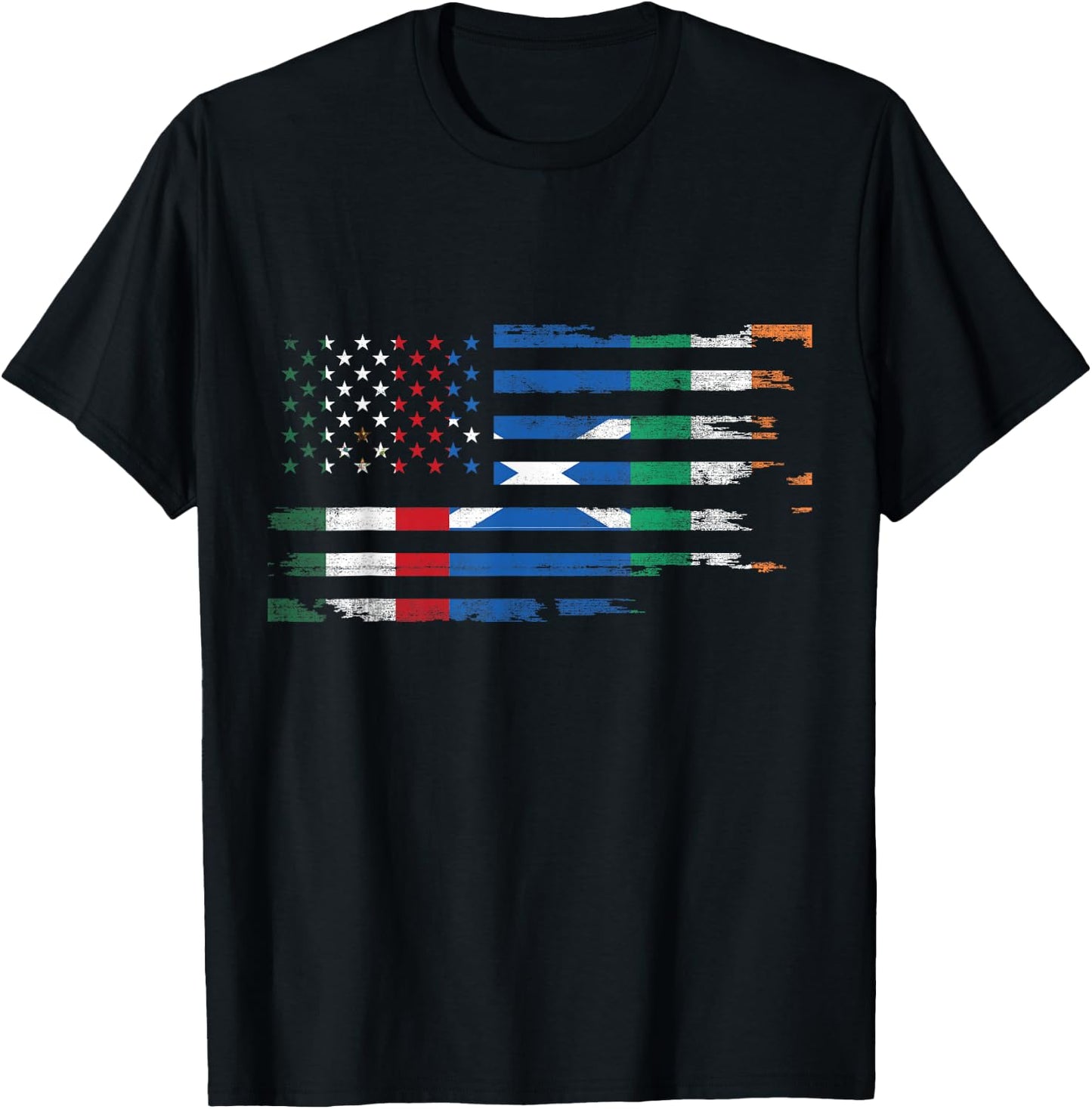 Mexican Irish Scottish American Flag of USA T-Shirt - T-Shirt | Black