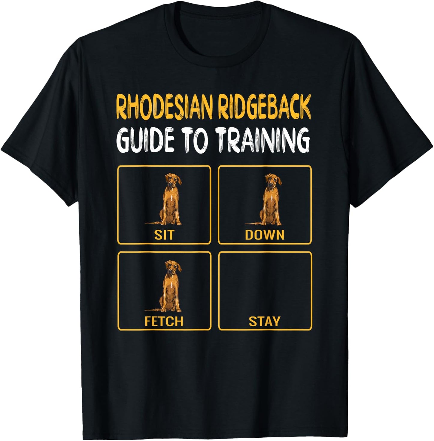 Funny Rhodesian Ridgeback Guide to Training Dog Obedience T-Shirt - T-Shirt | Black