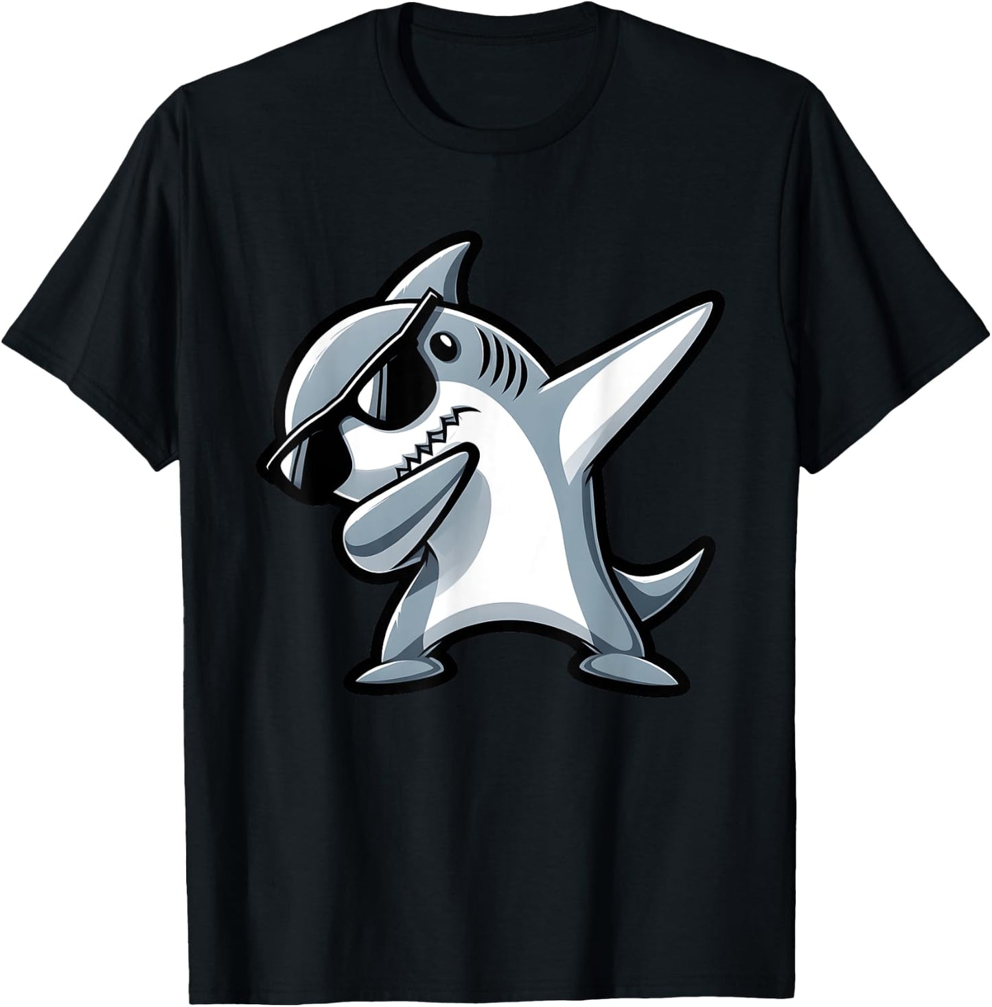Cool Dabbing Shark Boys Kids Beaches Summer Vacation Party T-Shirt - T-Shirt | Black