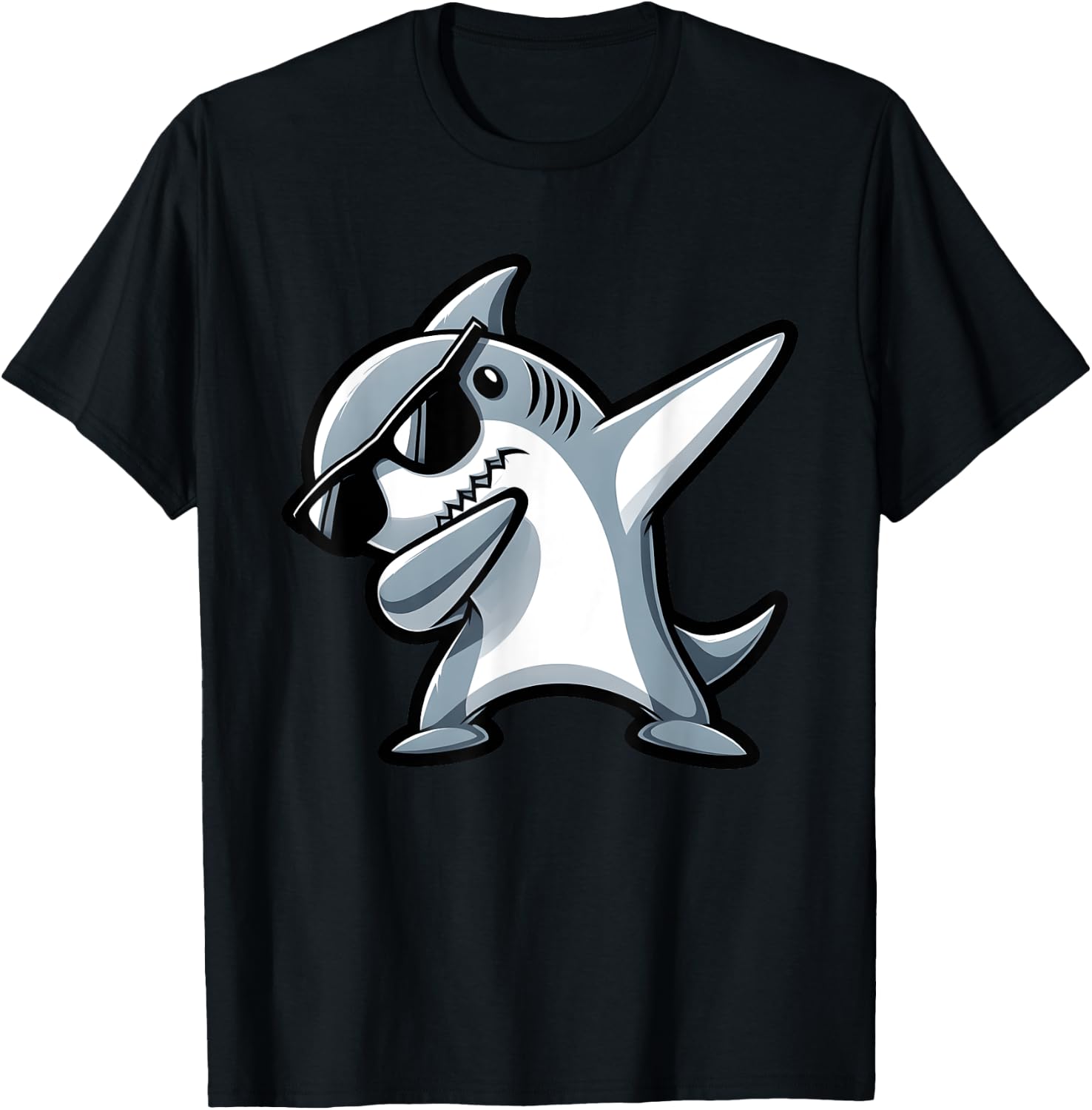 Cool Dabbing Shark Boys Kids Beaches Summer Vacation Party T-Shirt - T-Shirt | Black