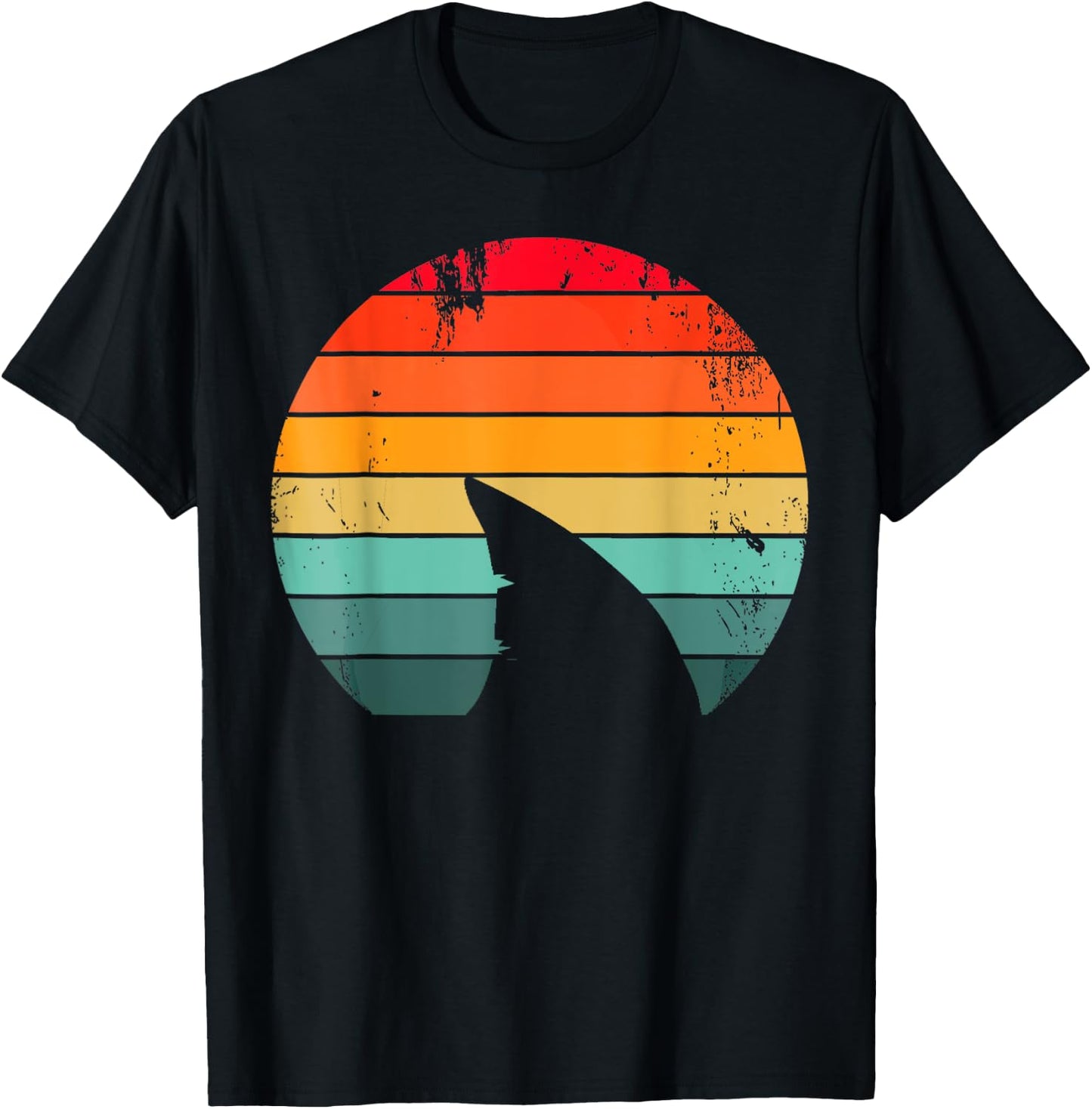 Vintage Ocean Wildlife Funny Shark Lover Marine Biologist T-Shirt - T-Shirt | Black