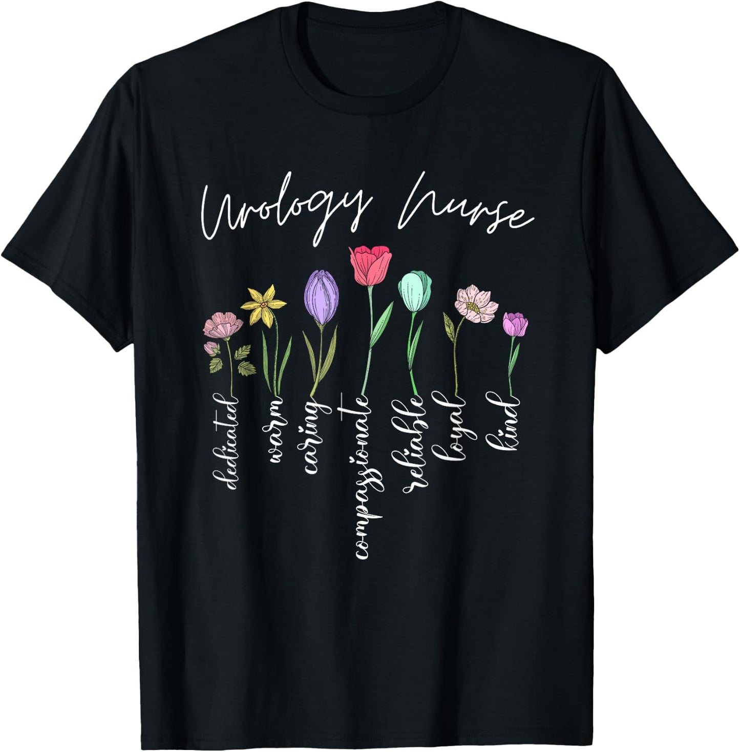 Urology nurse for girls women flowers Urology nurse floral T-Shirt - T-Shirt | Black