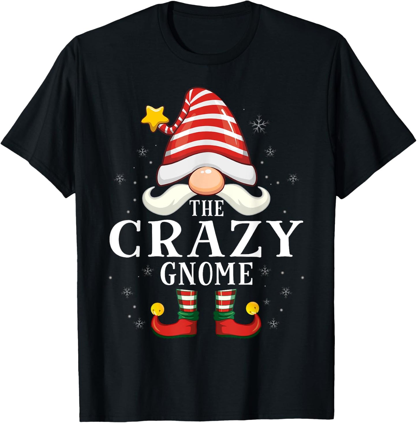 The Crazy Gnome Christmas Group Family Pajama T-Shirt - T-Shirt | Black
