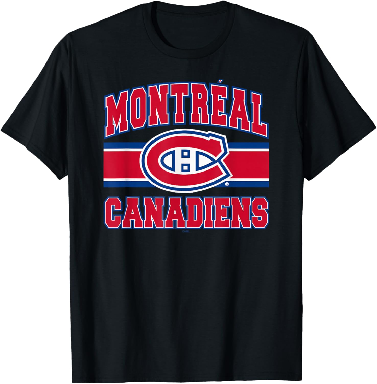 Montreal Canadiens Stripe Black Officially Licensed T-Shirt - T-Shirt | Black
