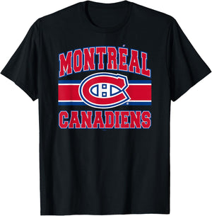 Montreal Canadiens Stripe Black Officially Licensed T-Shirt - T-Shirt | Black