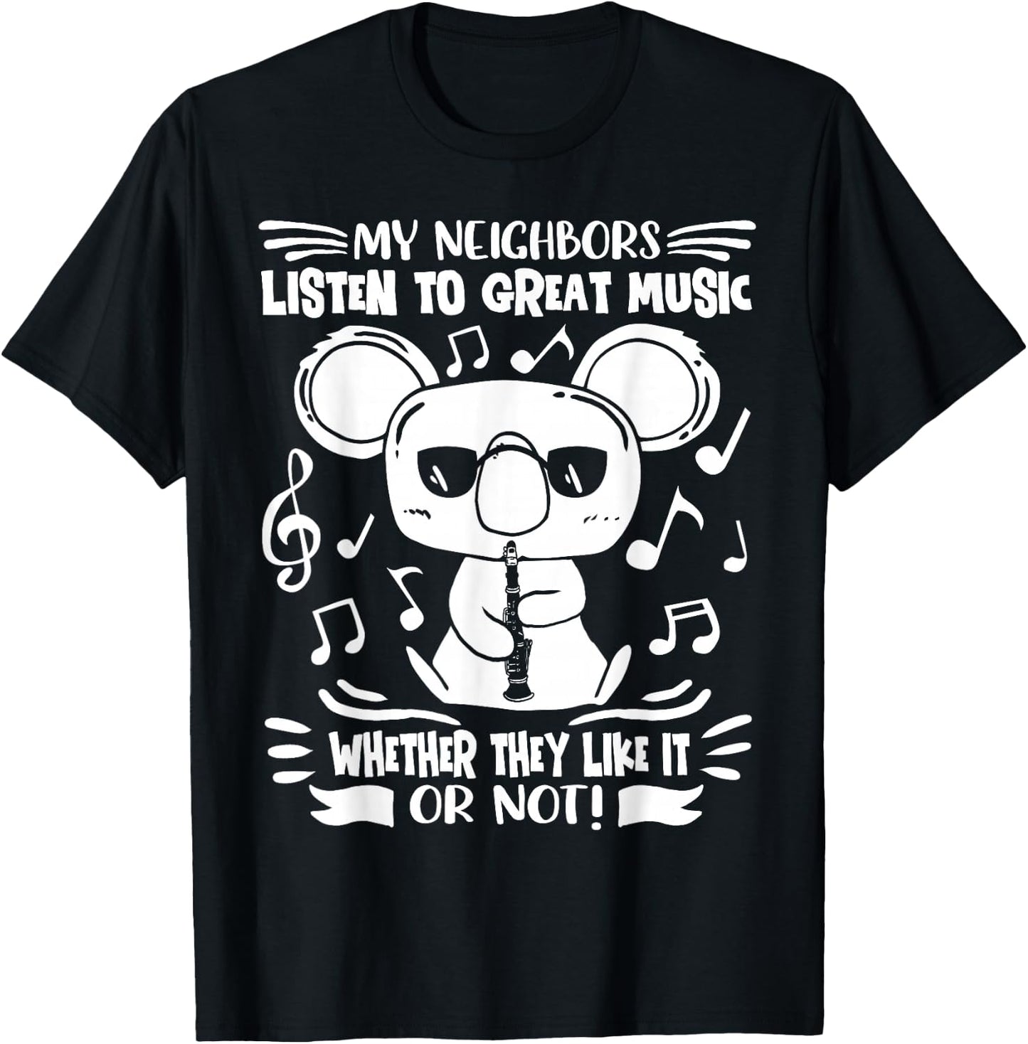 Clarinet Player Clarinet Koala with Clarinet T-Shirt - T-Shirt | Black