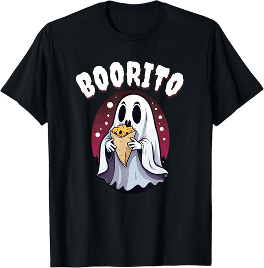Boo-Rito Funny Mexican Taco Burrito Ghost Halloween Costume T-Shirt - T-Shirt | Black