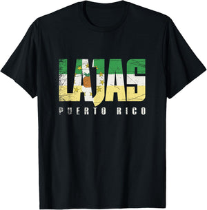Lajas City in Puerto Rico, Lajas Flag T-Shirt - T-Shirt | Black