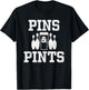 Funny Bowling Beer Drinking Bowler Pins & Pints T-Shirt - T-Shirt | Black