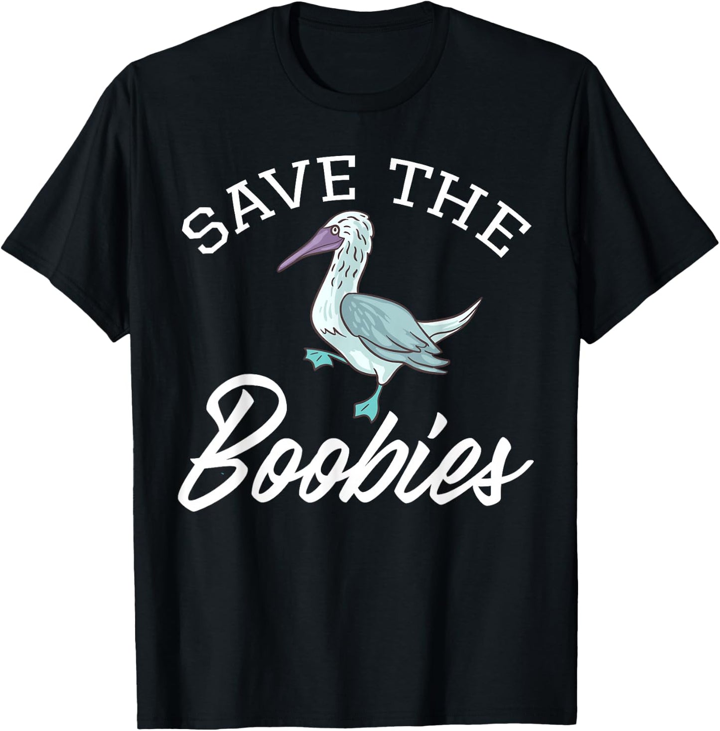 Boobie Bird South American Galapagos Islands Blue Seabird T-Shirt - T-Shirt | Black