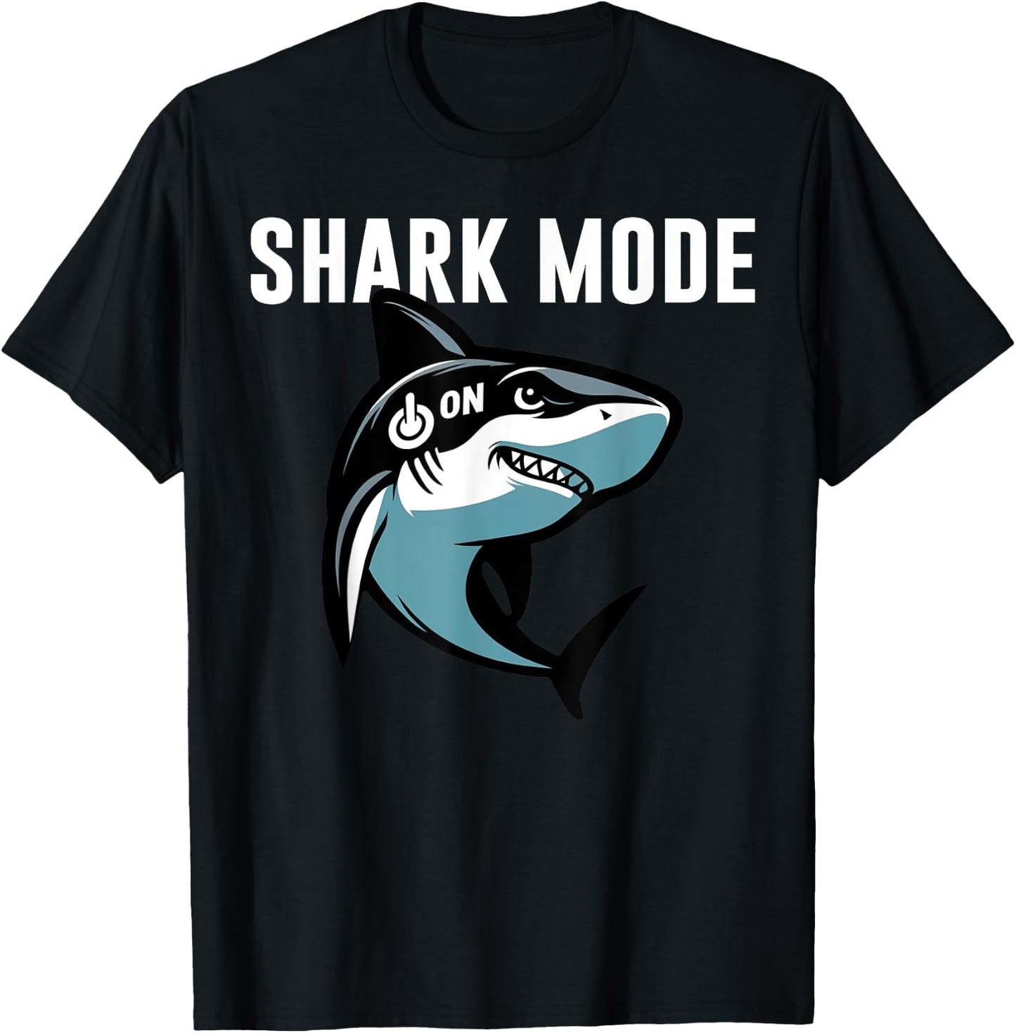 Cool Shark Shark Mode On Beach Funny Shark T-Shirt - T-Shirt | Black